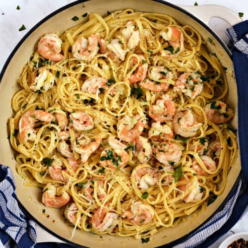 Garlic Shrimp Pasta - Cooking with Curls