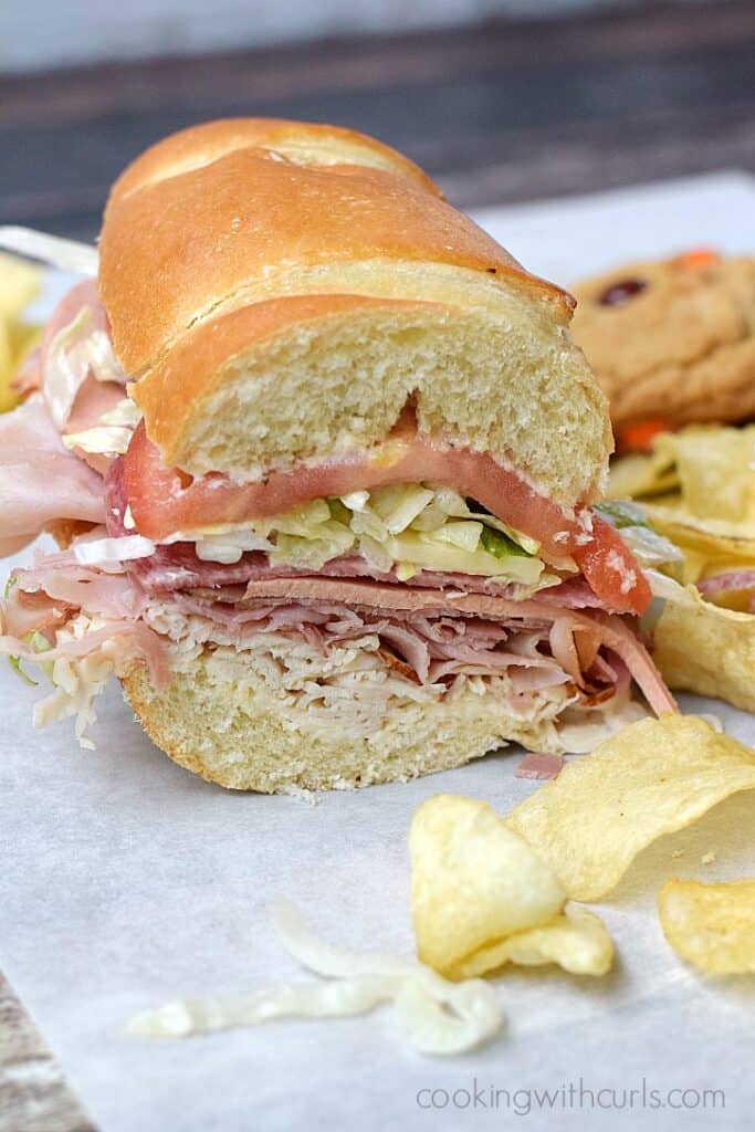 Italian Sub Sandwich Cooking with Curls