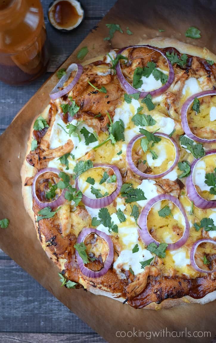 Barbecue Chicken Pizza | cookingwithcurls.com