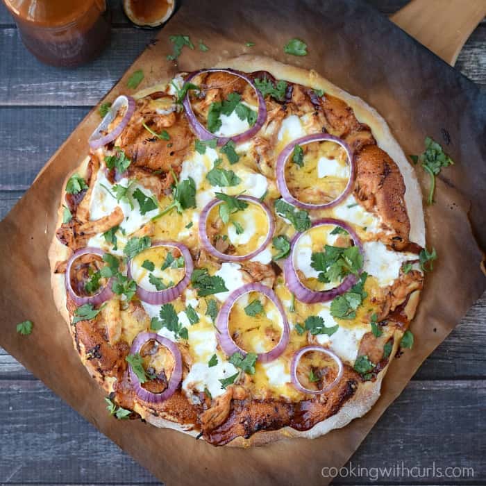 Pizza night will never be the same after you make this Barbecue Chicken Pizza cookingwithcurls.com