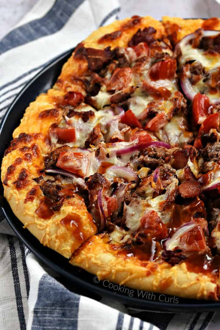 Bacon Cheeseburger Pizza - Cooking With Curls