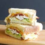 With grilled chicken, melted cheese, bacon and avocado ranch for fillings, no one in the family will turn down this Grilled California Club for dinner! cookingwithcurls.com