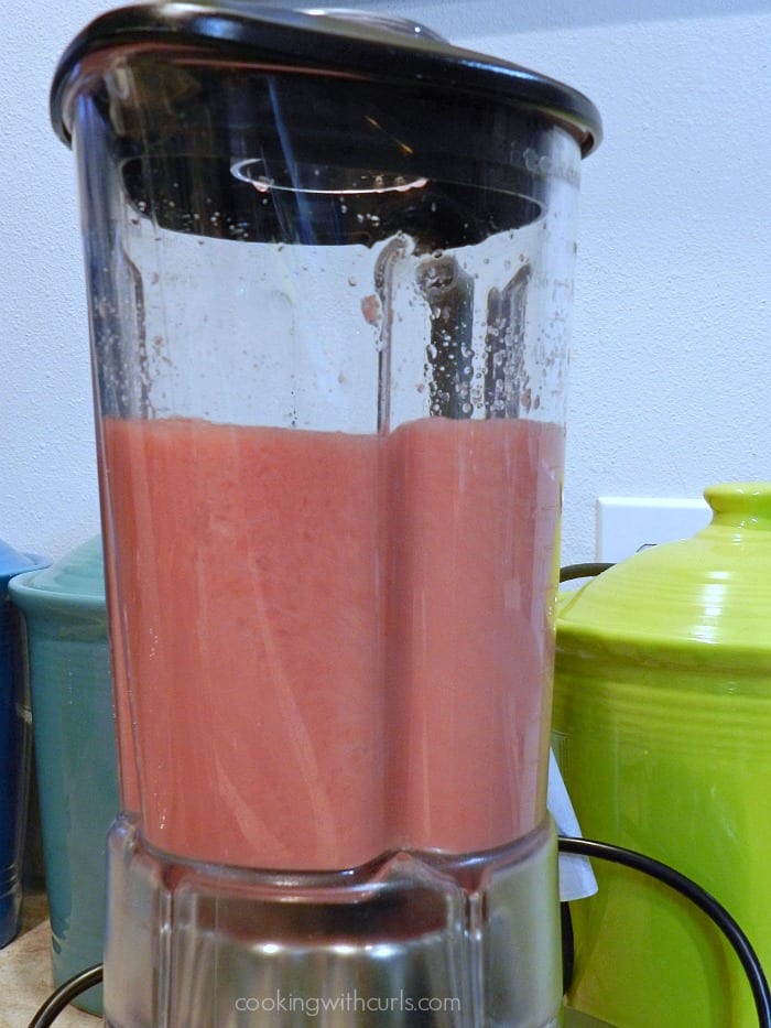 Frozen Watermelon Margarita in the blender.