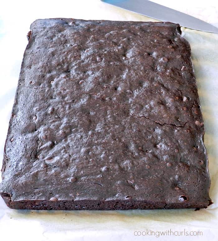 Turtle Sourdough Brownies fresh out of the oven! cookingwithcurls.com