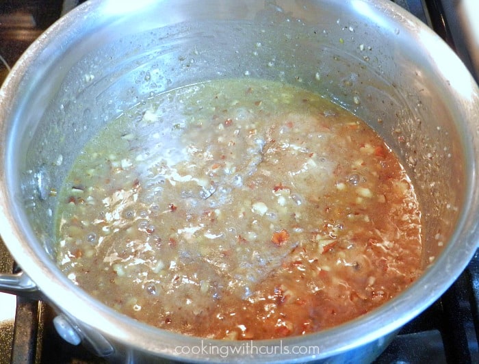 Pop tart filling simmering in a saucepan. 