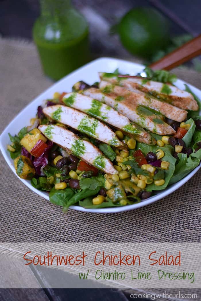 Southwest Chicken Salad w/Cilantro Lime Dressing | cookingwithcurls.com
