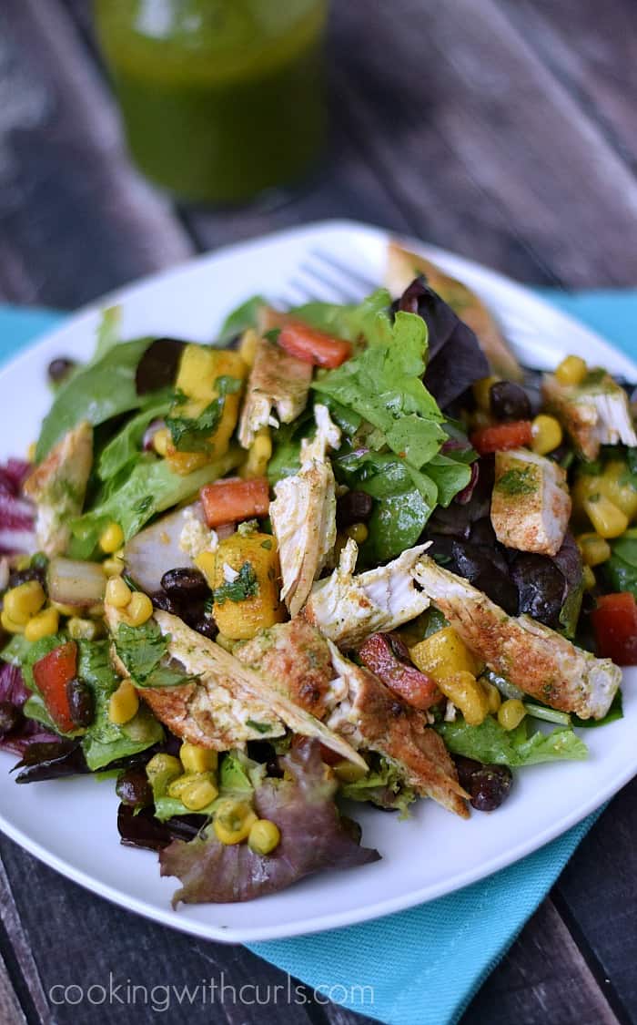 Southwest Chicken Salad w/Cilantro Lime Dressing | cookingwithcurls.com
