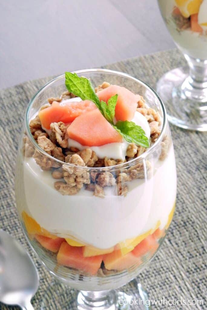 Papaya Mango Parfait Cooking with Curls