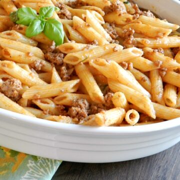 Stove Top Pastitsio is a faster version of the traditional Greek version! cookingwithcurls.com