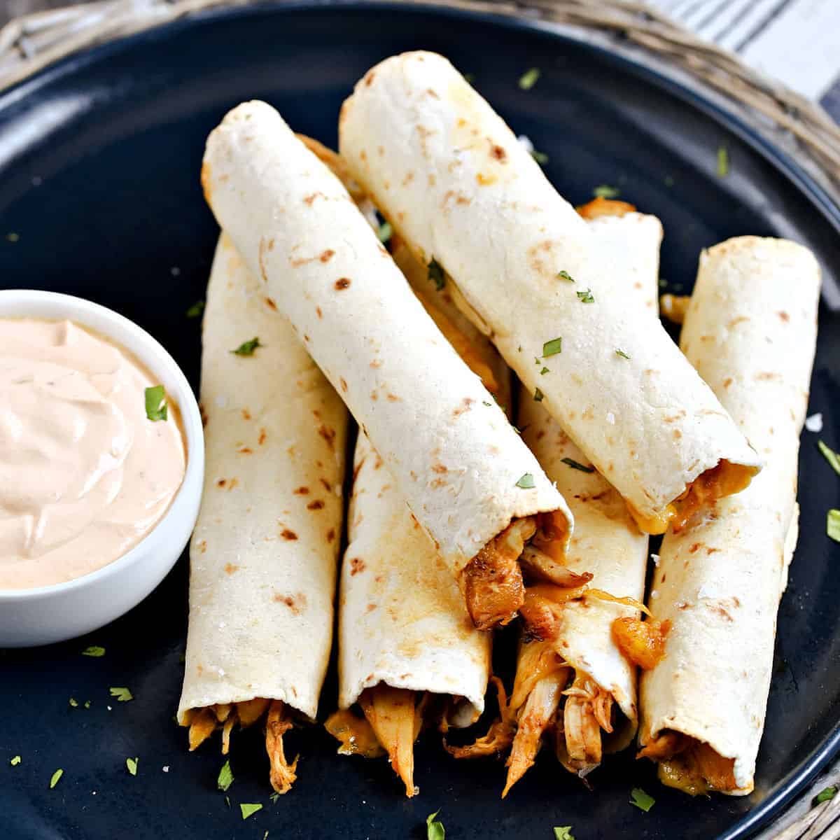 Baked Peachy Chicken Taquitos
