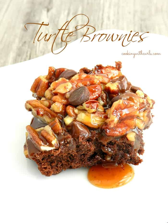 Turtle Brownies by cookingwithcurls.com