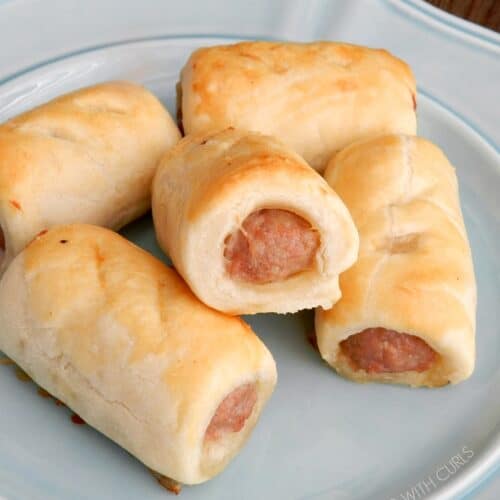 Turkey Sausage Rolls Cooking with Curls