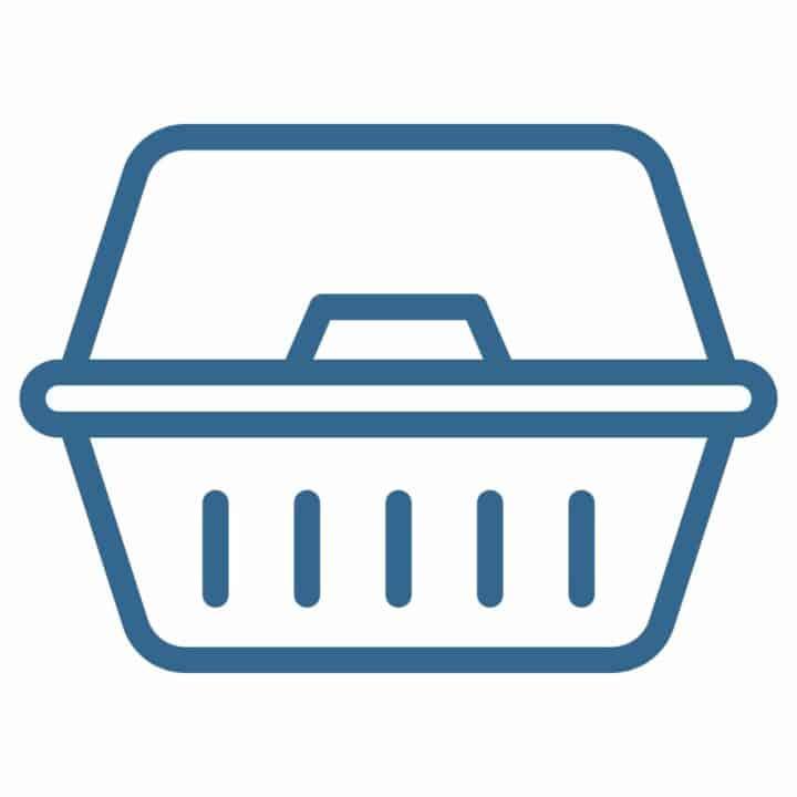 Food storage container icon blue. 