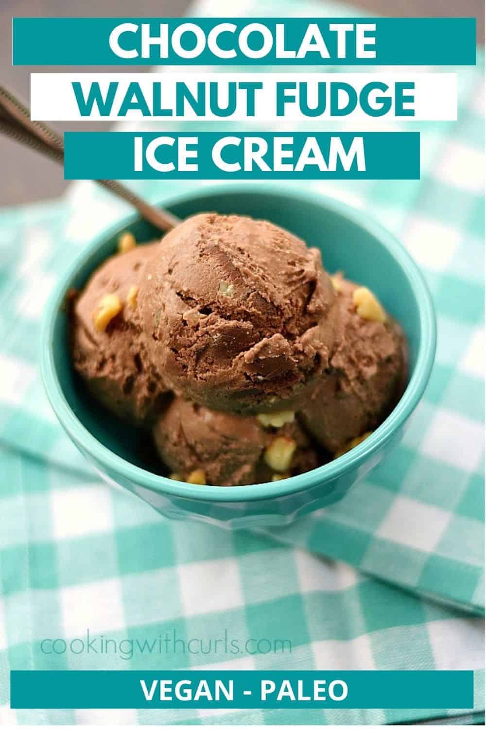 Vegan Chocolate Walnut Fudge Ice Cream Cooking with Curls