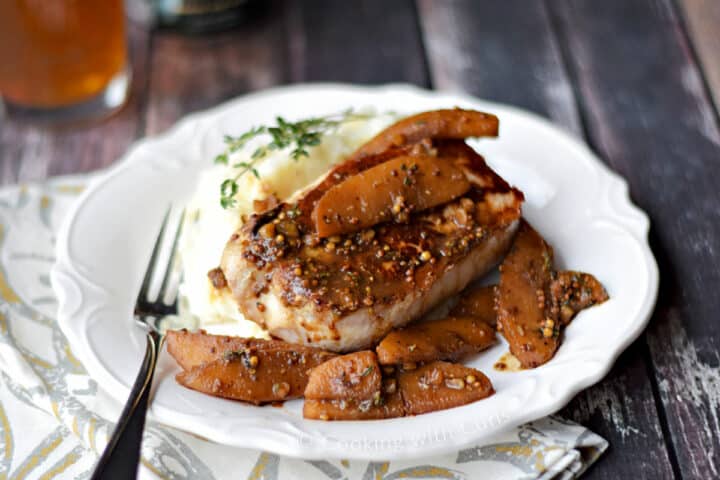 Pork Chops with Apples and Cider Sauce - Cooking with Curls