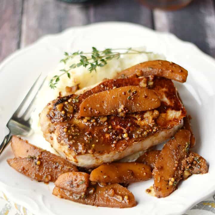 Pork Chops with Apple and Cider Sauce - Cooking With Curls