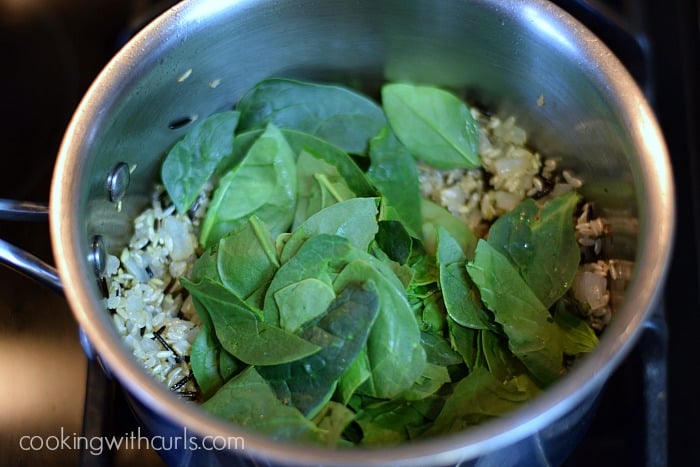 Savory Wild and Brown Rice spinach cookingwithcurls.com