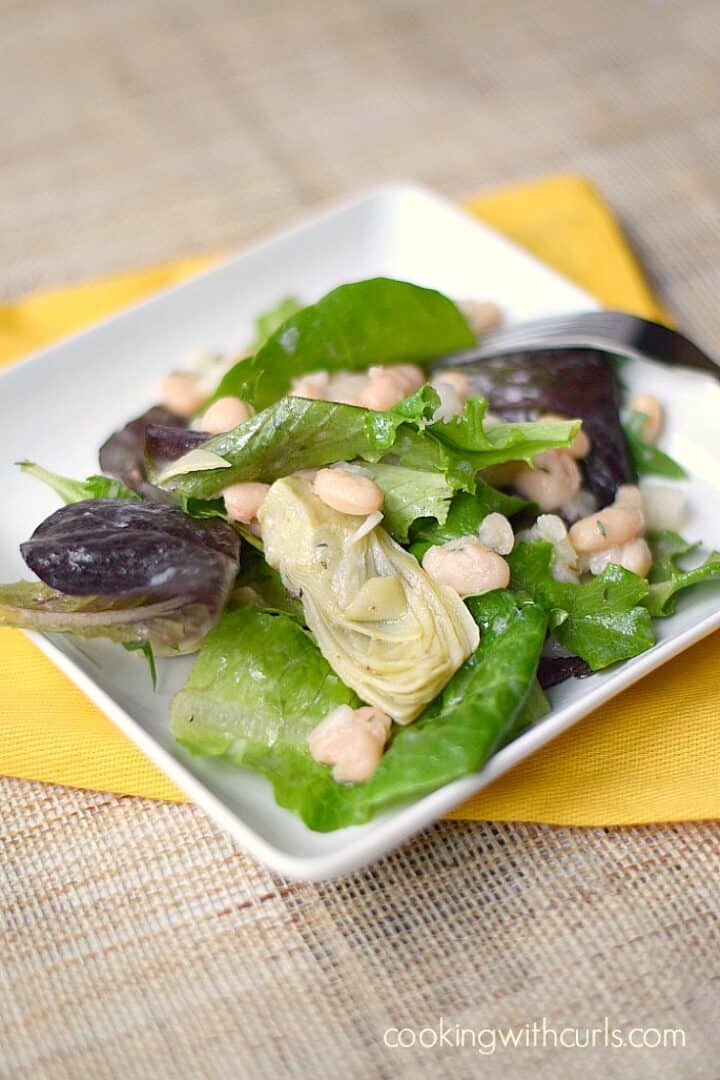 Artichoke and White Bean Salad Cooking with Curls