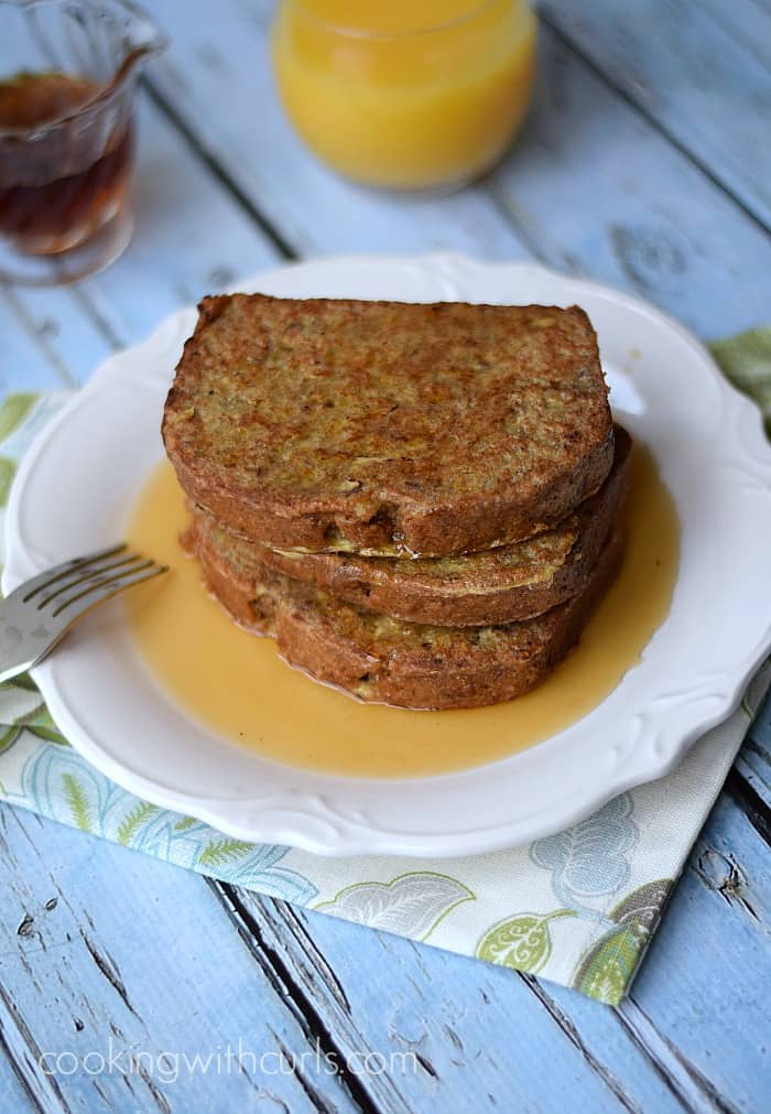 Banana Nut Bread French Toast | cookingwithcurls.com