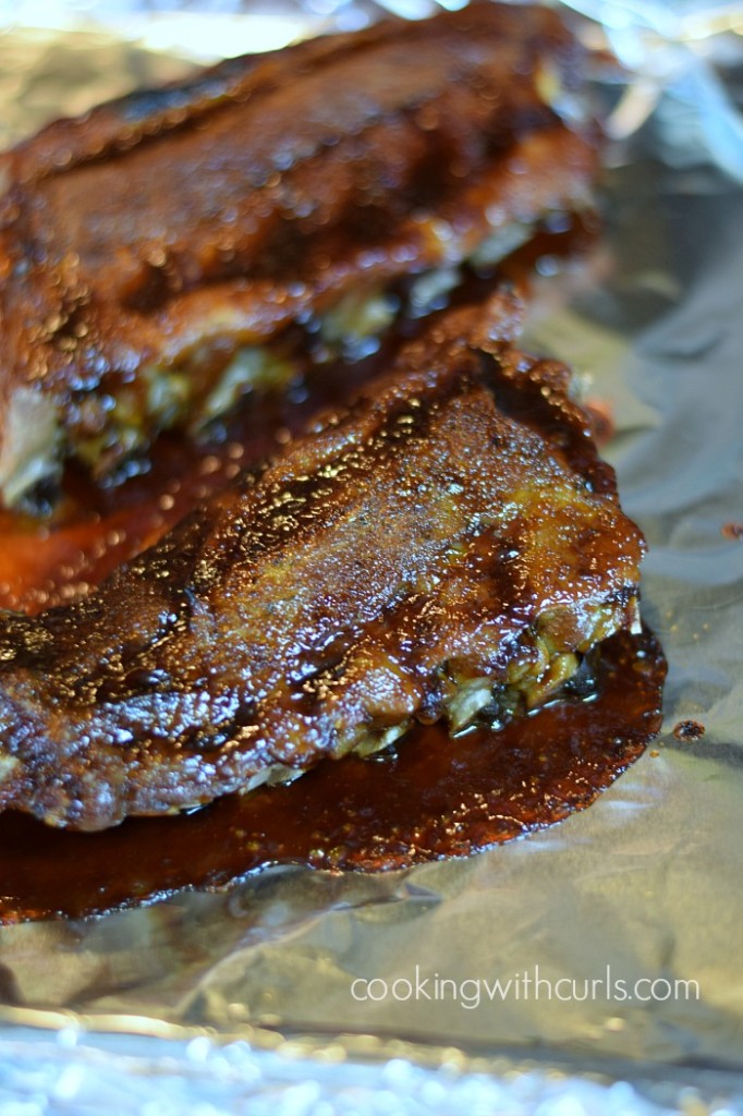 Bourbon and Brown Sugar Barbecue Ribs grilled cookingwithcurls.com