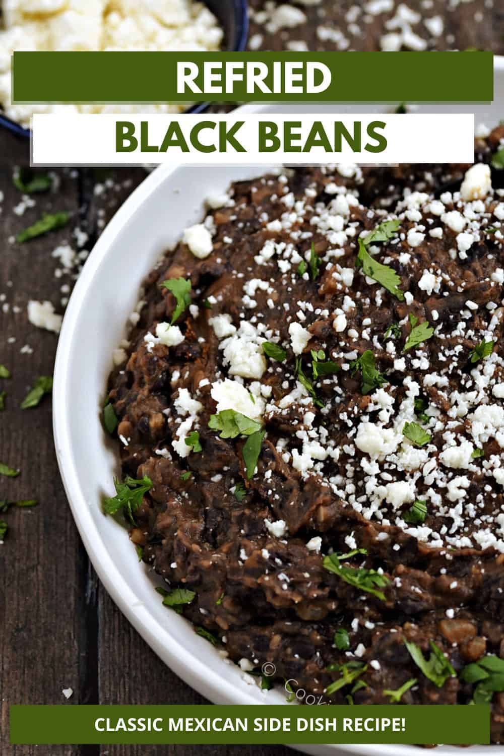 Refried Black Beans Cooking with Curls