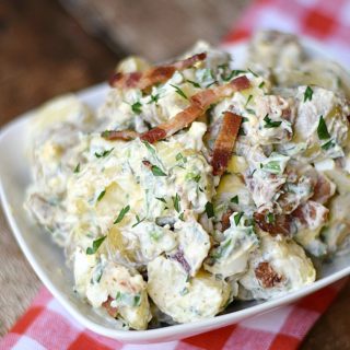 This Bacon Potato Salad is guaranteed to become your family's new favorite side dish! cookingwithcurls.com