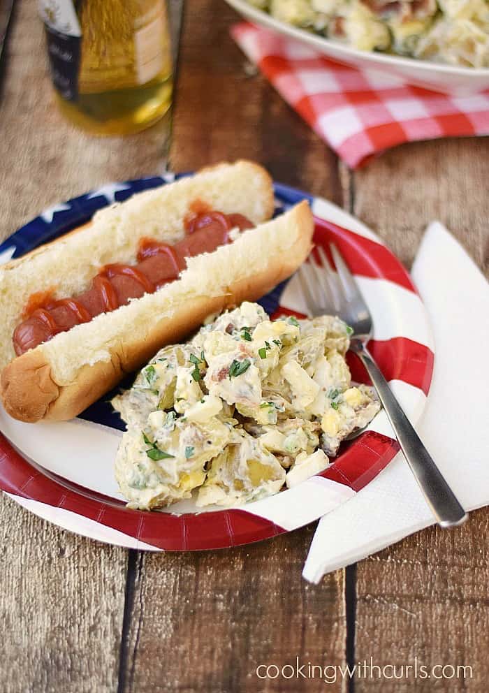 This delicious Bacon Potato Salad is the perfect side dish cookingwithcurls.com