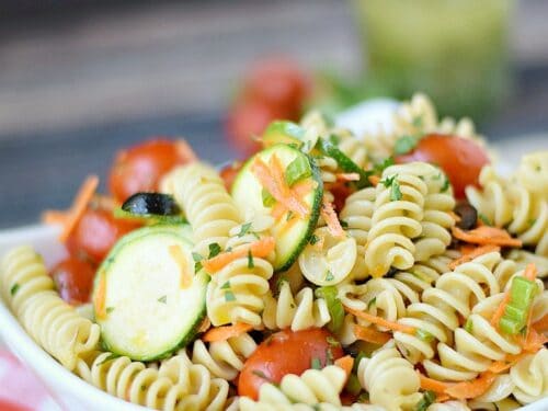 Healthy Italian Pasta Salad - Cooking with Curls