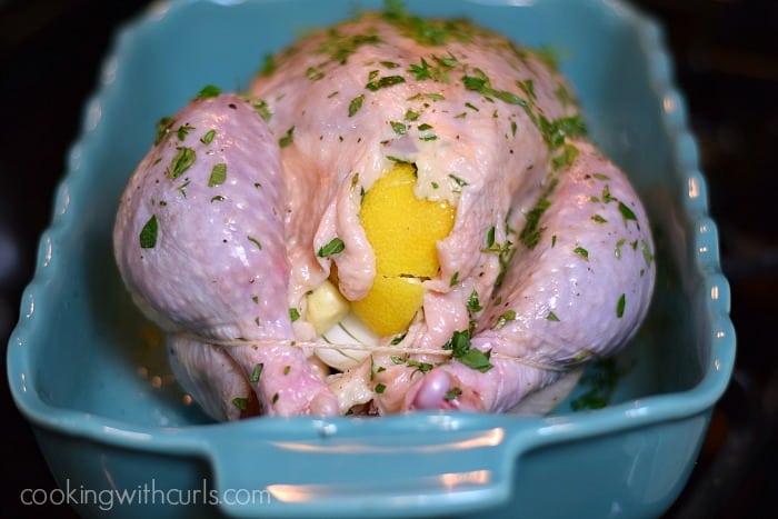 Greek Roasted Chicken stuffed cookingwithcurls.com