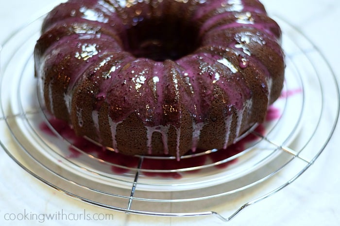 Chocolate Huckleberry Rum Cocktail Cake drizzle cookingwithcurls.com