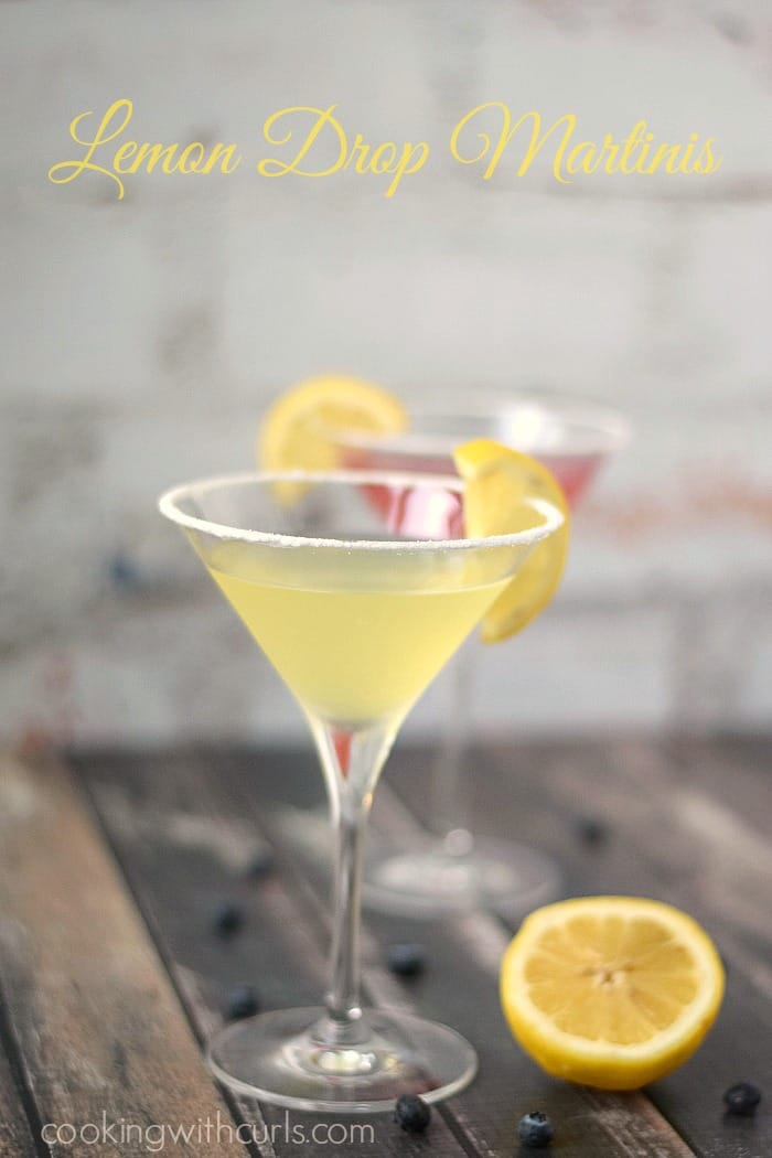 Lemon Drop Martinis in sugar rimmed martini glasses.