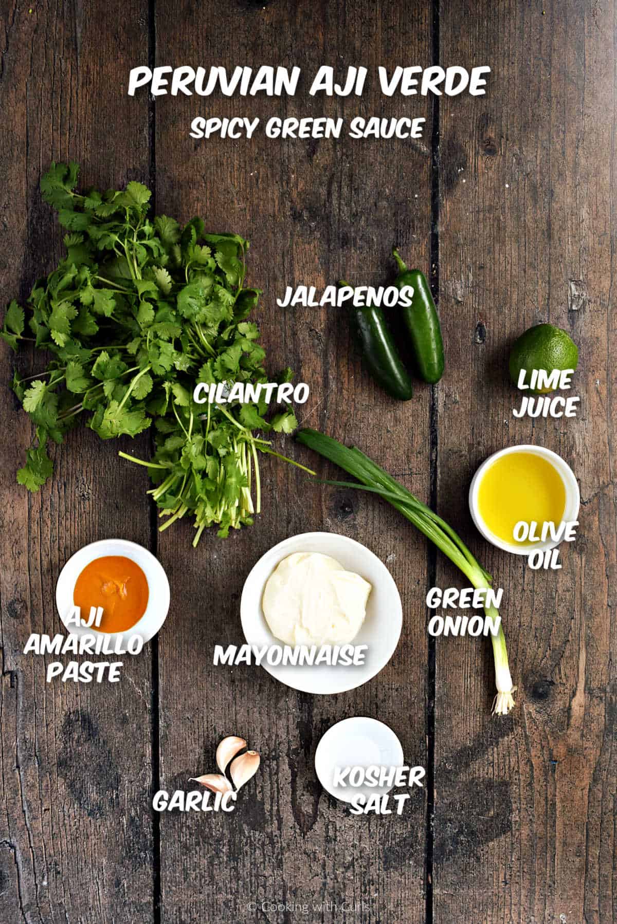 Aji Verde Sauce ingredients.