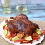 This marinated Peruvian Roasted Chicken is tender, flavorful and delicious! cookingwithcurls.com