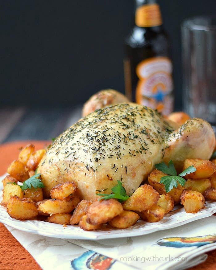 Classic Roast Chicken served with Crispy Roast Potatoes cookingwithcurls.com