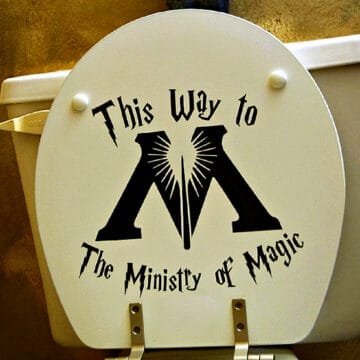 Harry Potter Party Ministry of Magic toilet sticker. 