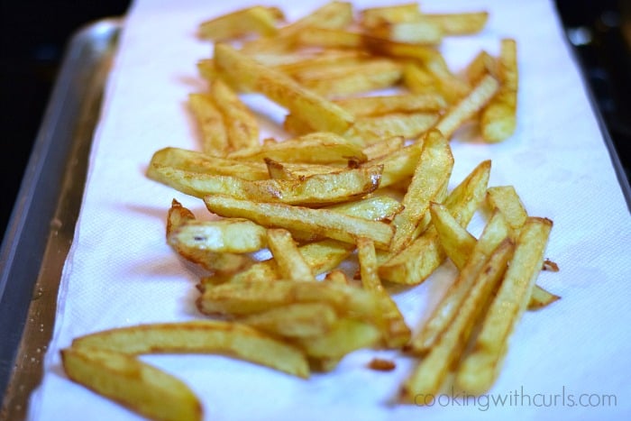 Homemade French Fries drain cookingwithcurls.com