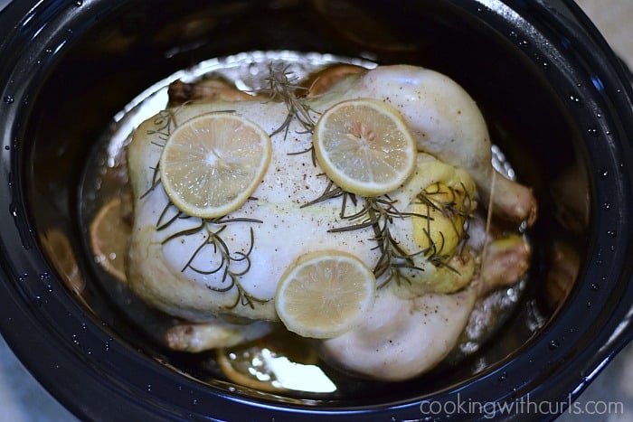 Slow Cooker Lemon Rosemary Chicken done cookingwithcurls.com