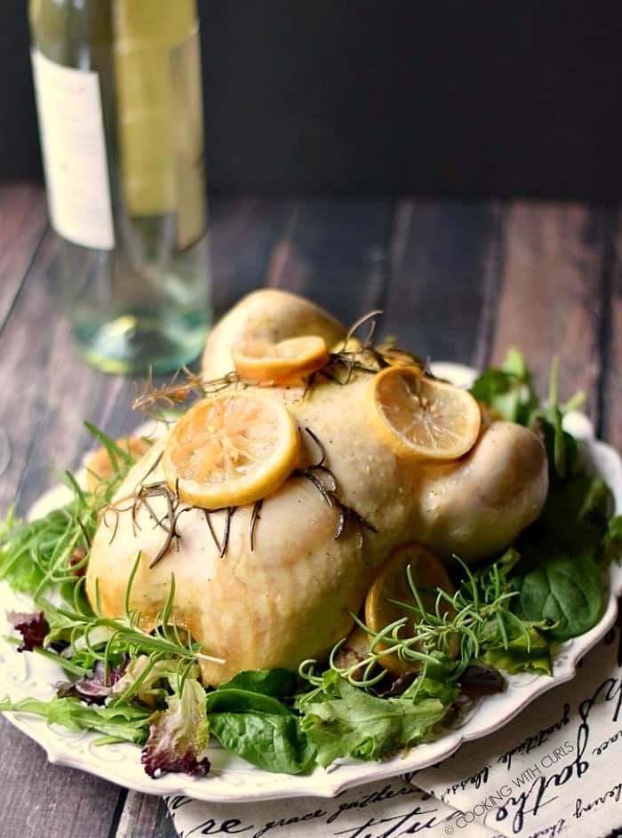 This tender and delicious Slow Cooker Lemon Rosemary Chicken is full of flavor and couldn't be any easier to prepare! cookingwithcurls.com