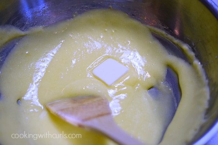 Butter added to the lemon mixture.