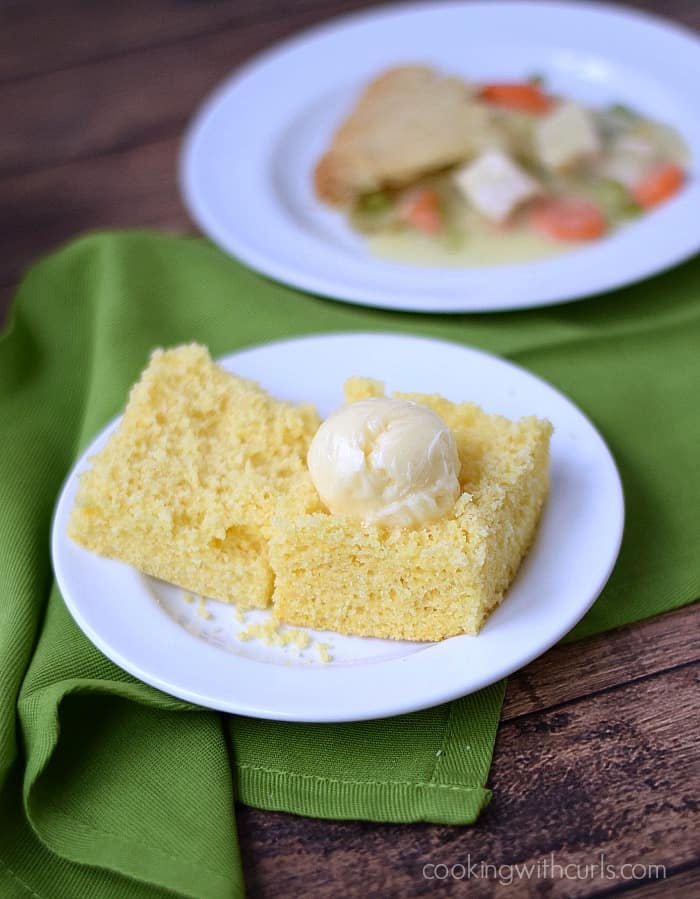 Hot, fresh Cornbread topped with delicious Honey Butter | cookingwithcurls.com