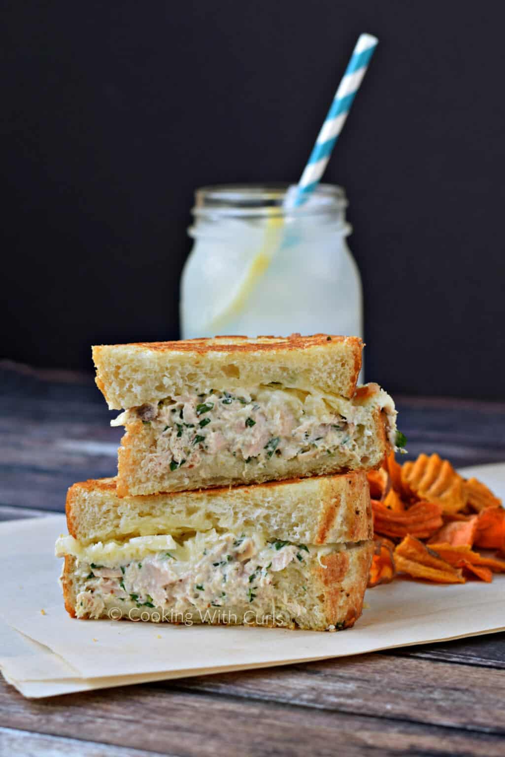 Gourmet Tuna Melt Cooking with Curls