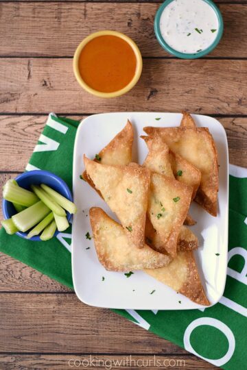 Buffalo Chicken Rangoons - Cooking with Curls