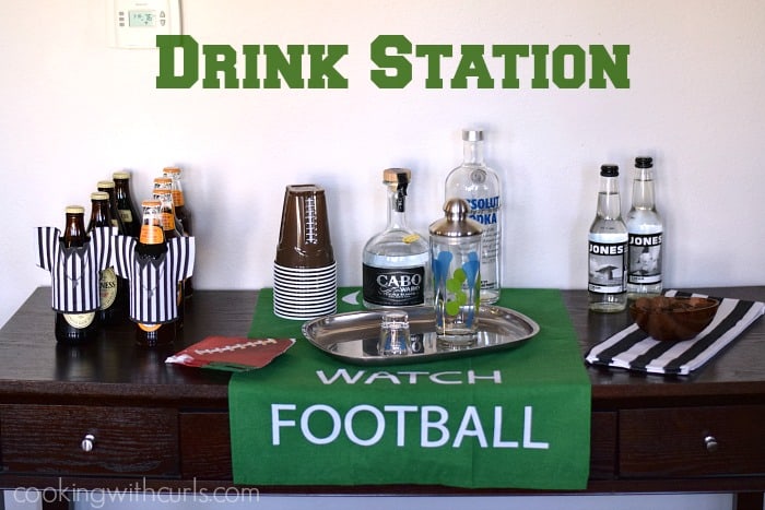 Game Day Party Drink Station cookingwithcurls.com