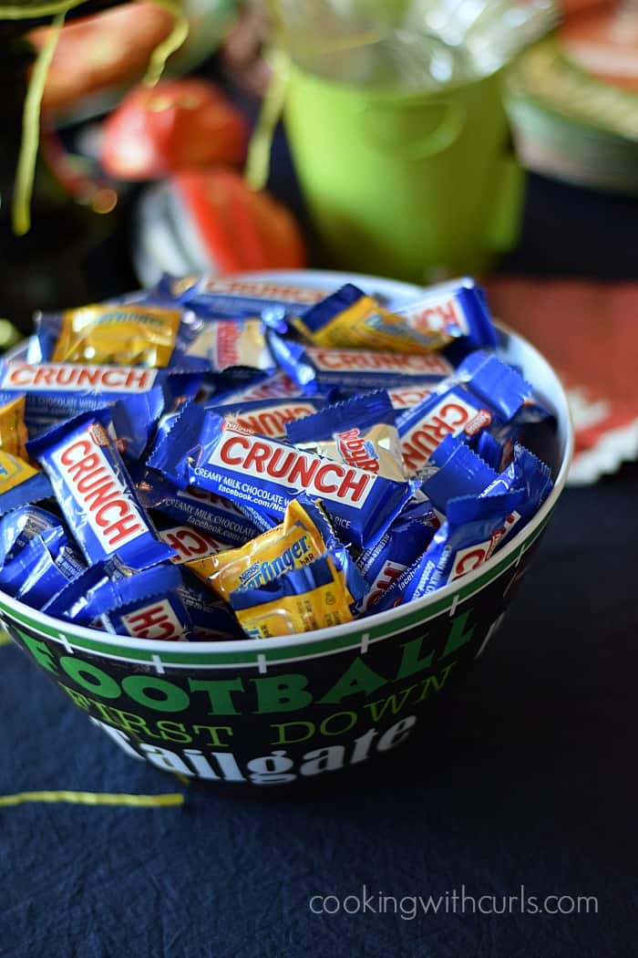 Game Day Party with Nestle® Crunch Fun Size cookingwithcurls.com #GameDayMVP #Ad