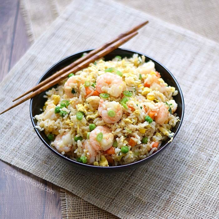 Shrimp Fried Rice for dinner tonight cookingwithcurls.com