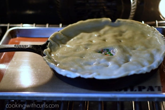 Skillet Chicken Pot Pie bake cookingwithcurls.com