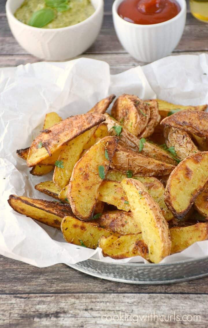 Baked Potato Wedges - Cooking with Curls