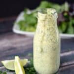 This Creamy Cilantro Lime Dressing is the perfect way to top off your salad and works great as a Dipping Sauce too!! cookingwithcurls.com