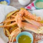 Wild Alaska Crab Legs served with three dipping sauces. cookingwithcurls.com