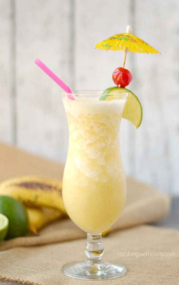 Frozen Banana Daiquiri - a taste of the tropics! cookingwithcurls.com